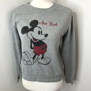 Madewell Mickey Mouse Sweatshirt New York Graphic Womens Size XXS ***FLAW***